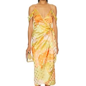 Never Fully Dressed Orange and Green Midi Dress